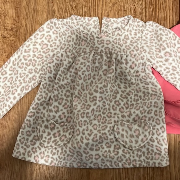 One Carter cheetah fleece and one Carter’s pink sweatshirt. 18 months old. - Picture 2 of 3